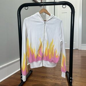 Wildfox Made in Los Angeles Flame Zip Hoodie